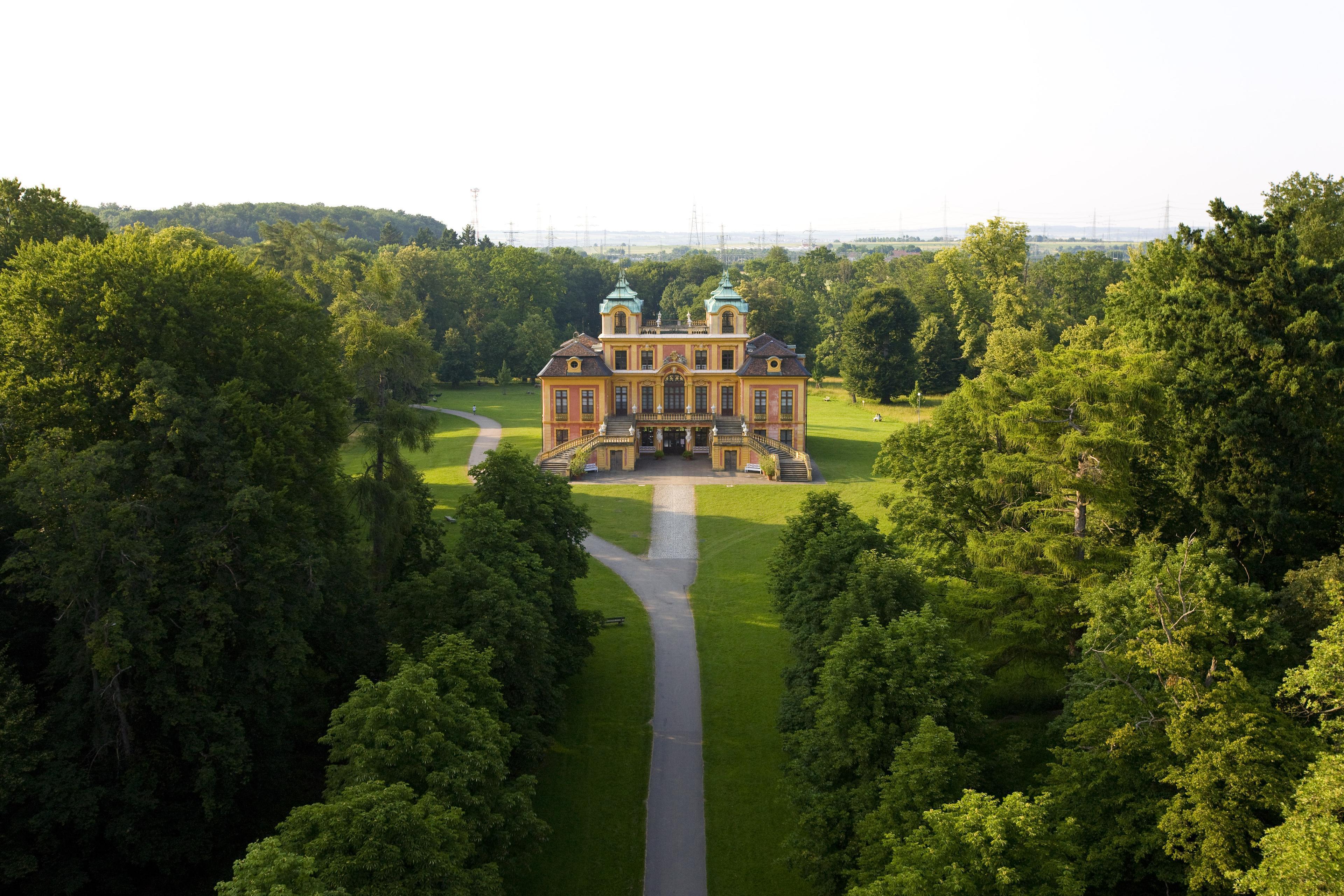 Luftbild von Schloss Favorite Ludwigsburg