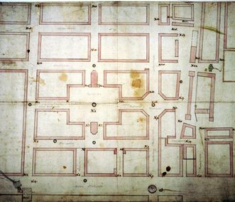 Plan von Ludwigsburg mit rechtwinkligem Straßenraster von Leopoldo Retti