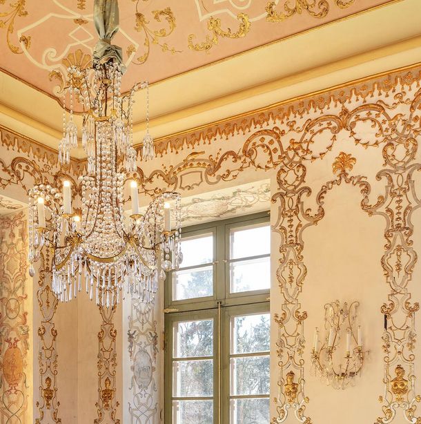 Schloss Favorite Ludwigsburg, Südwestliches Zimmer, Detail