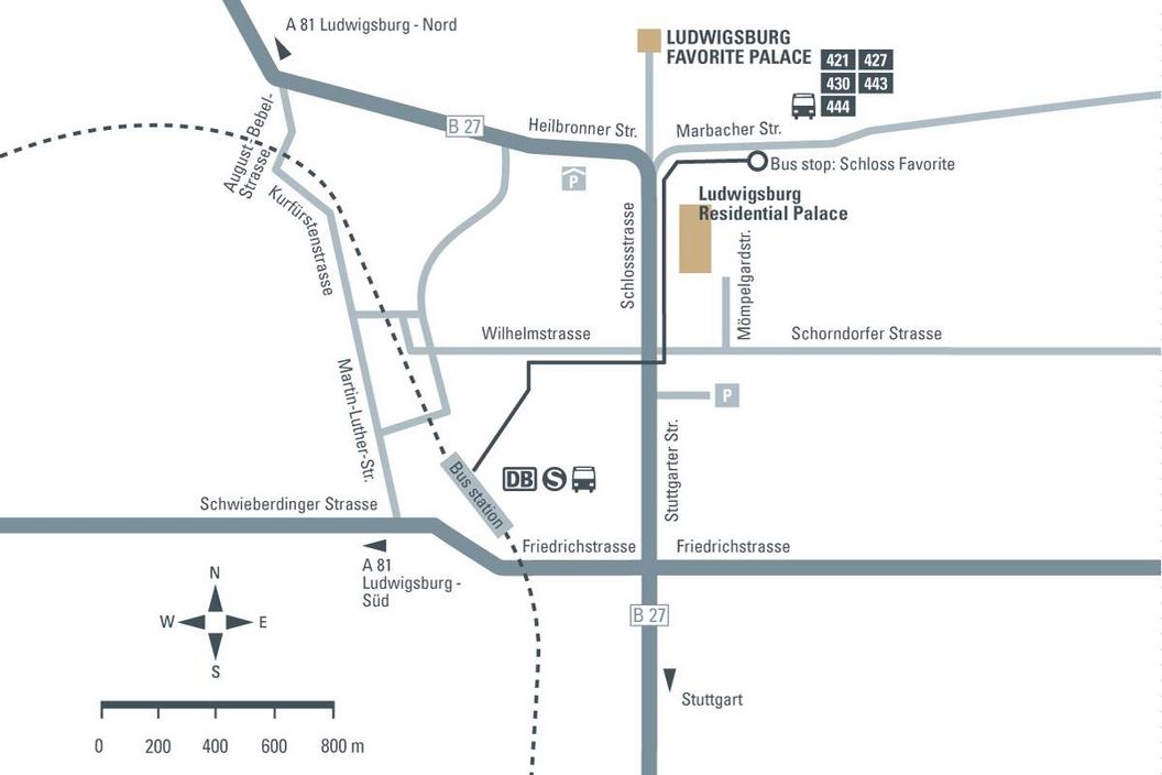 journey description: Ludwigsburg Favorite Palace, illustration: Staatliche Schlösser und Gärten Baden-Württemberg, JUNG:Kommunikation